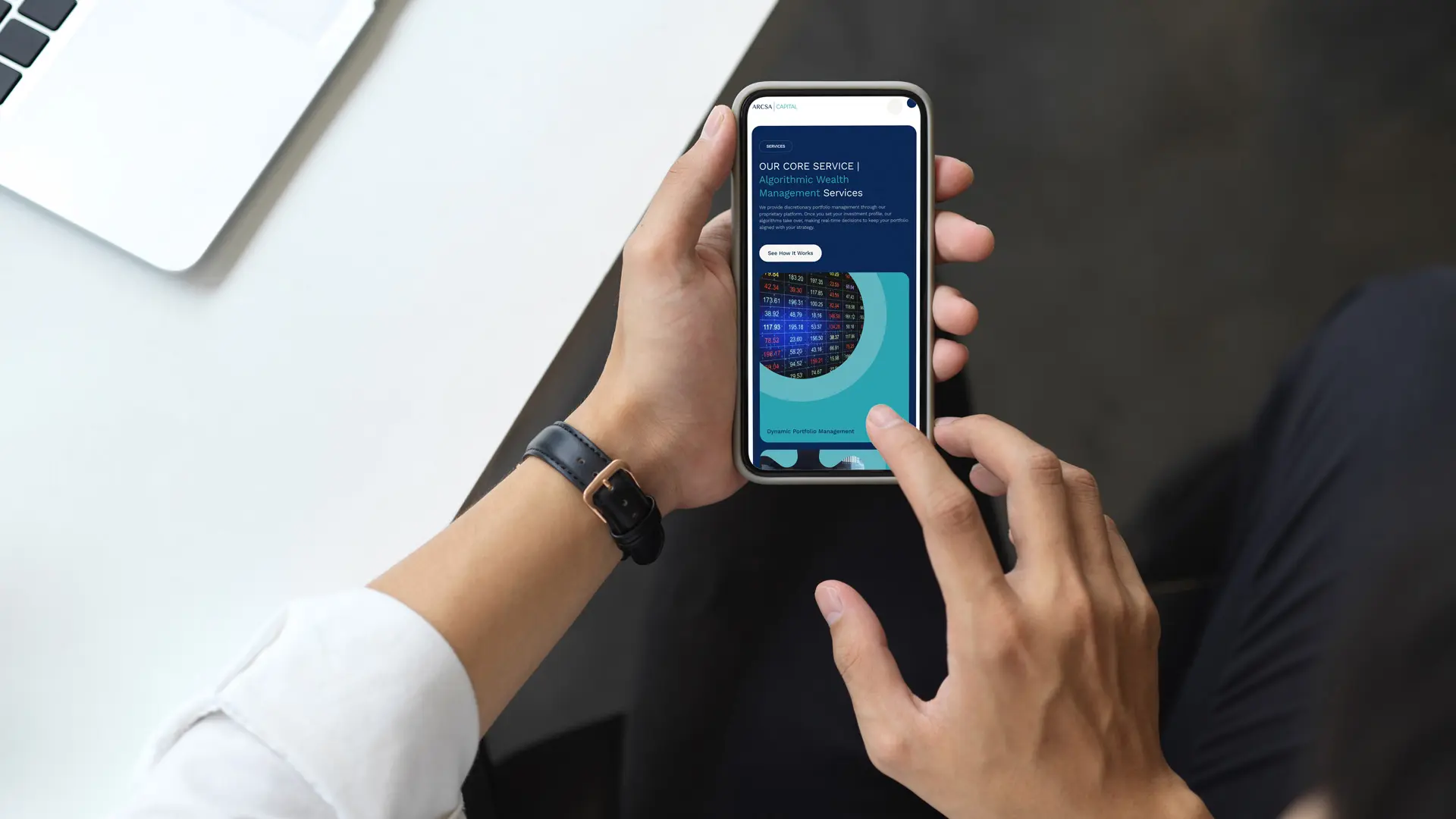 Fiduciary WealthTech interface illustrating a seamless digital RIA experience provided by A|C Management Tech LLC, an SEC-registered investment adviser for global high-net-worth investors.